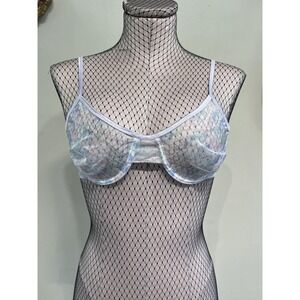 Vintage Classified Pastel Floral Print Sheer Mesh Underwire Bra Size 36B NWT